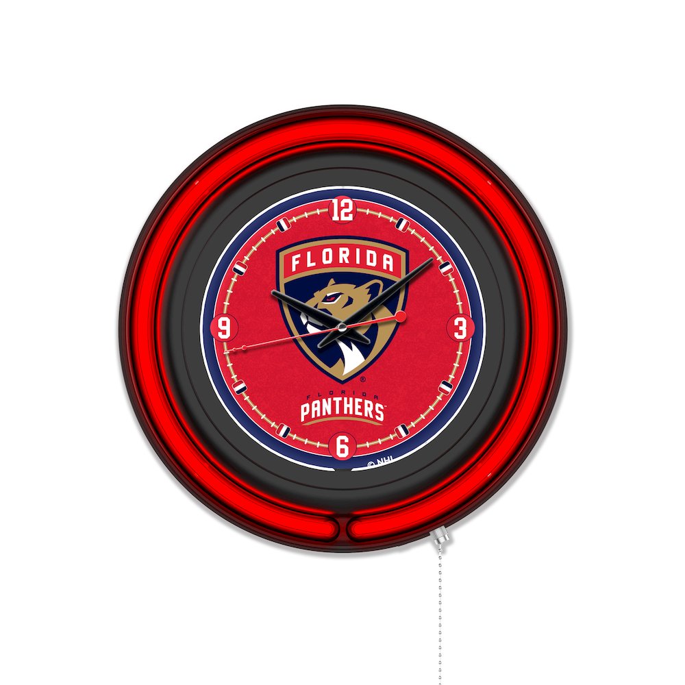 Florida Panthers 15" Double Neon Wall Clock