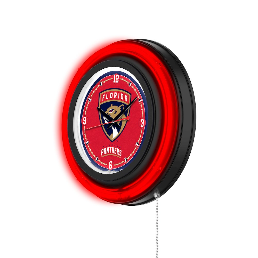 Florida Panthers 15" Double Neon Wall Clock