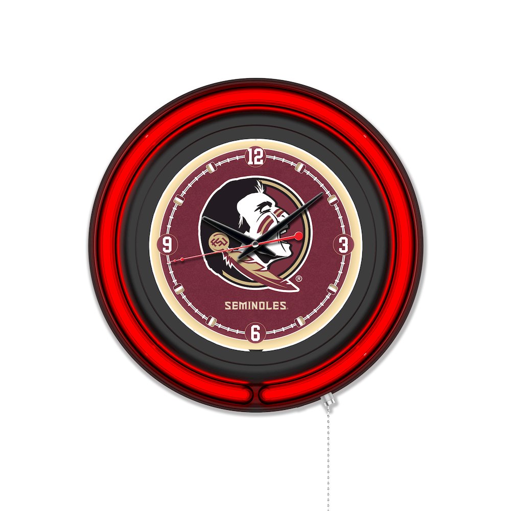 Florida State (Head) 15" Double Neon Wall Clock