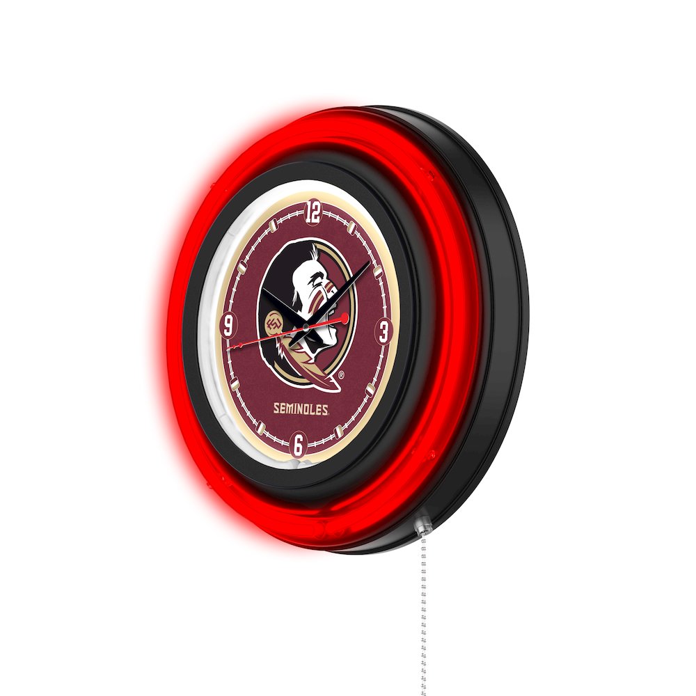 Florida State (Head) 15" Double Neon Wall Clock