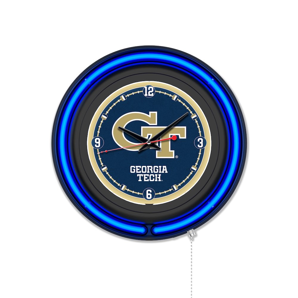 Georgia Tech 15" Double Neon Wall Clock