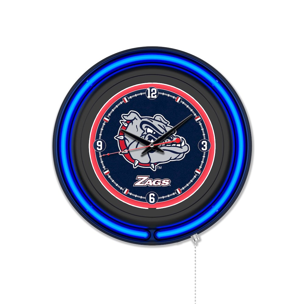 Gonzaga 15" Double Neon Wall Clock