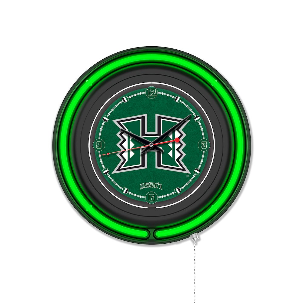 University of Hawaii 15" Double Neon Wall Clock
