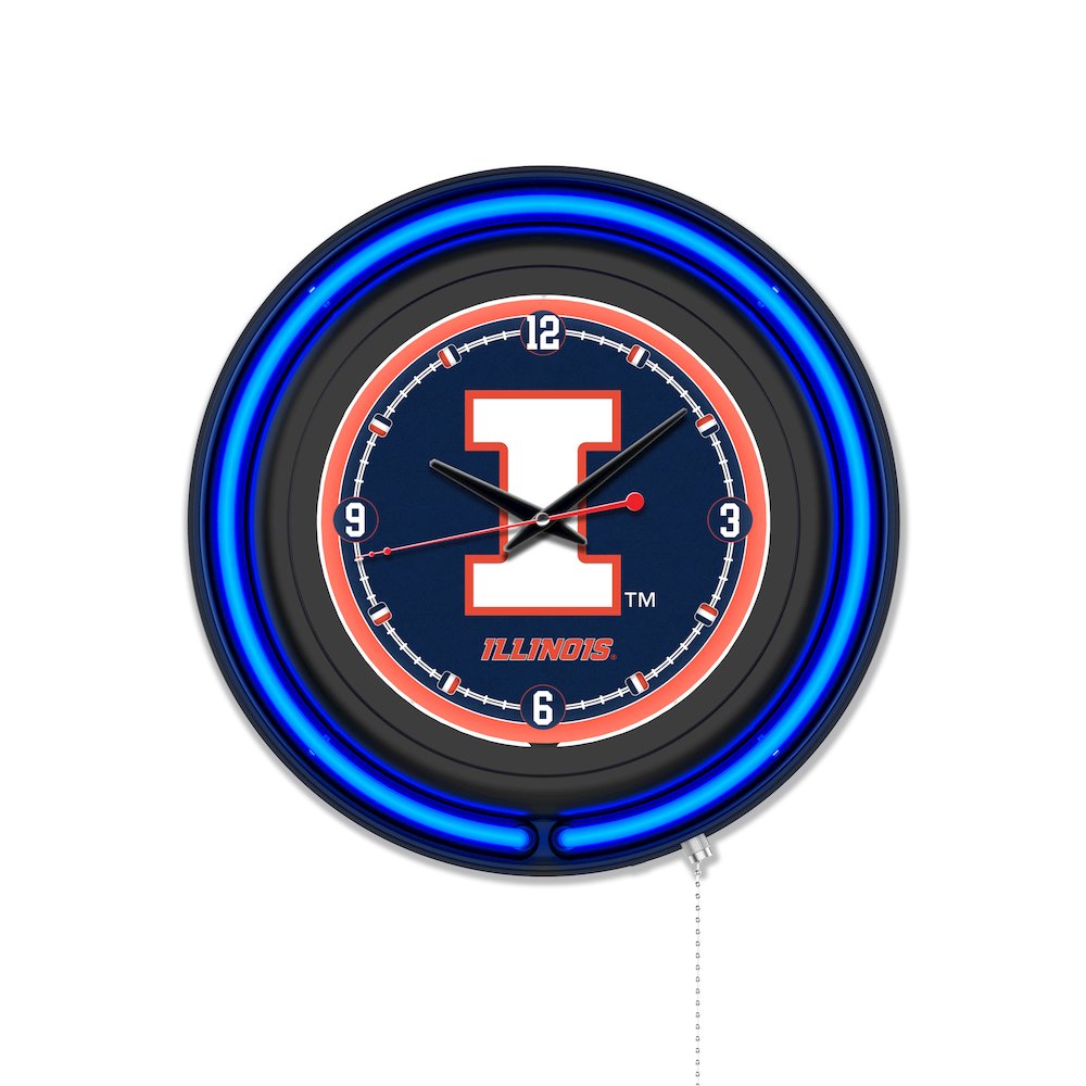 University of Illinois 15" Double Neon Wall Clock