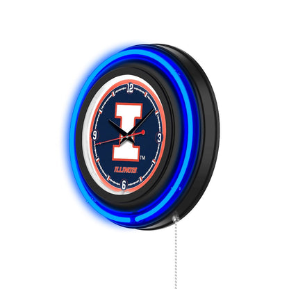 University of Illinois 15" Double Neon Wall Clock