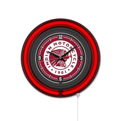Indian Motorcycle 15" Double Neon Wall Clock
