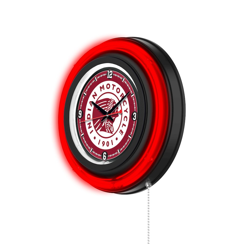 Indian Motorcycle 15" Double Neon Wall Clock