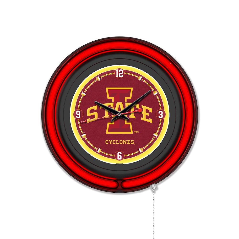 Iowa State University 15" Double Neon Wall Clock