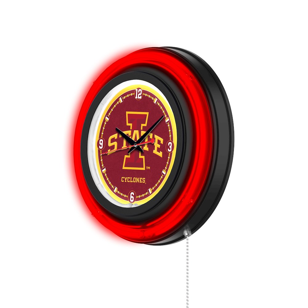 Iowa State University 15" Double Neon Wall Clock