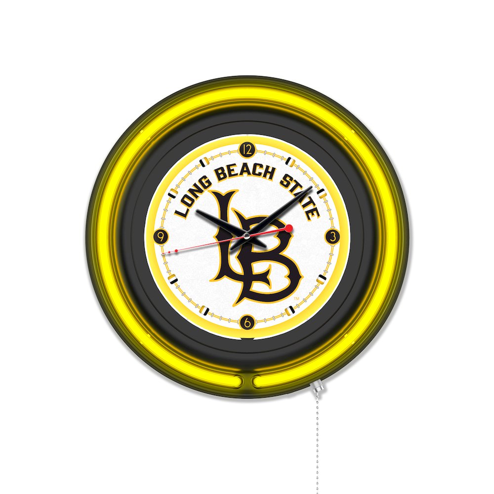 Long Beach State University 15" Double Neon Wall Clock