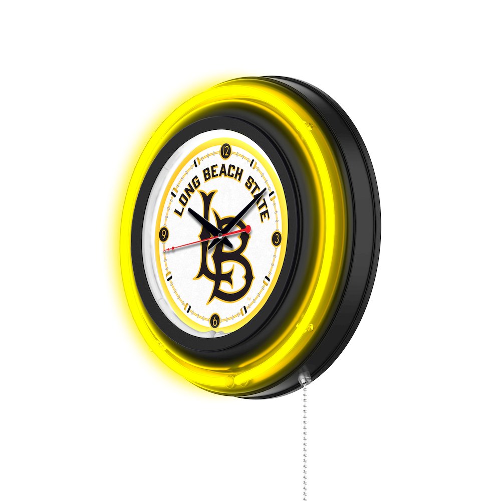 Long Beach State University 15" Double Neon Wall Clock