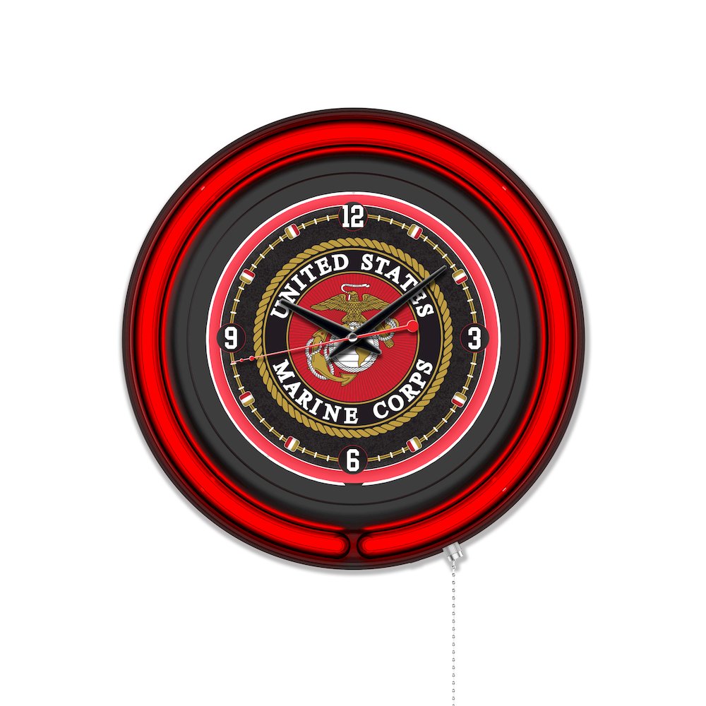 United States Marine Corps 15" Double Neon Wall Clock