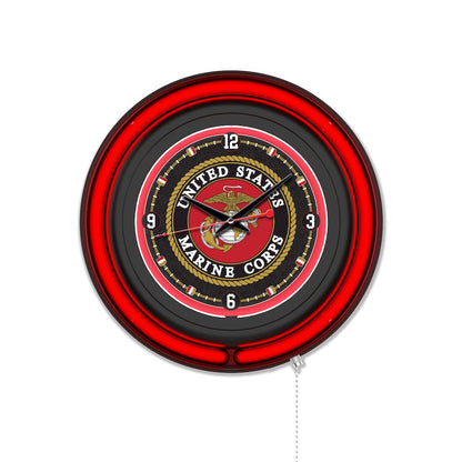 United States Marine Corps 15" Double Neon Wall Clock