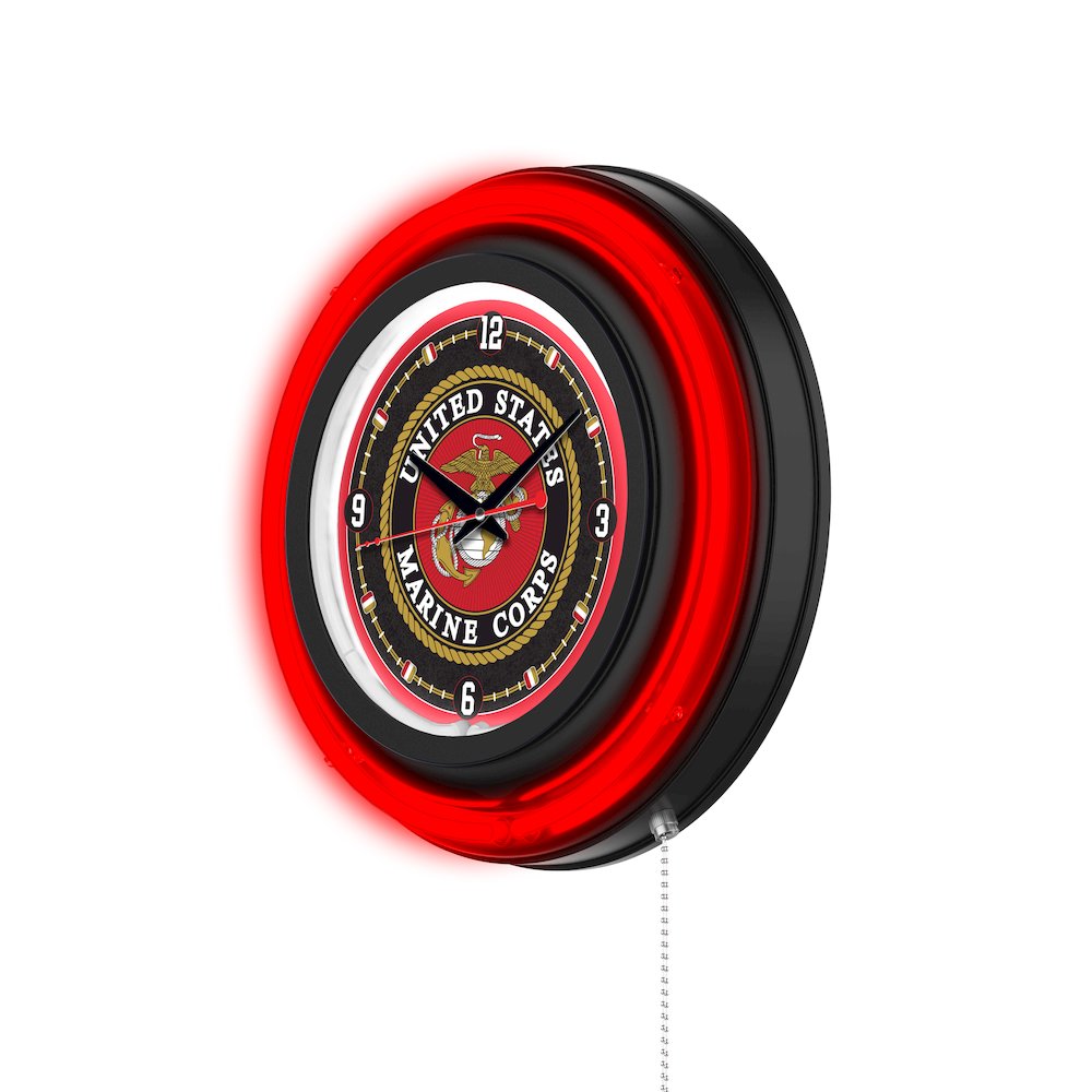United States Marine Corps 15" Double Neon Wall Clock