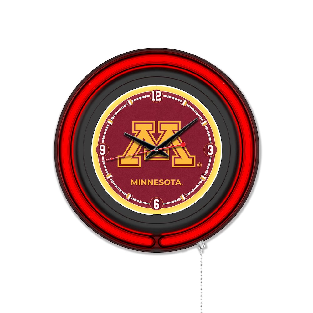 University of Minnesota 15" Double Neon Wall Clock