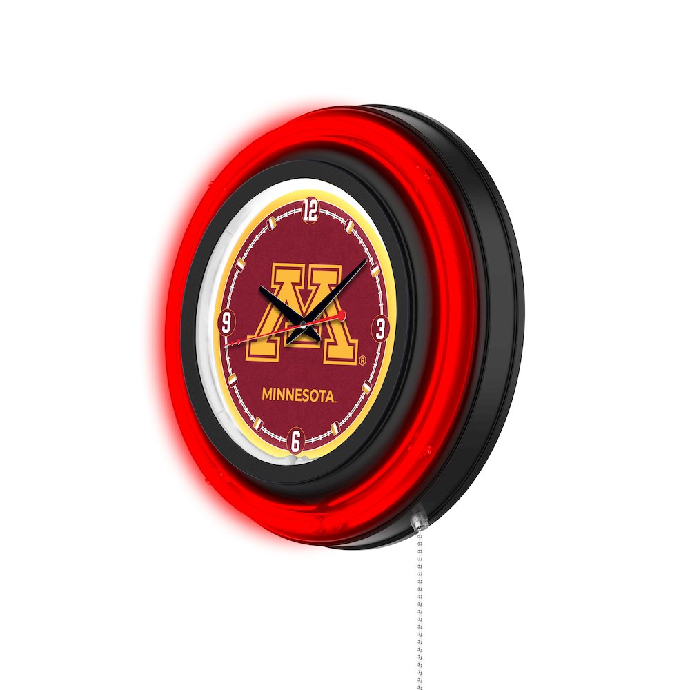 University of Minnesota 15" Double Neon Wall Clock
