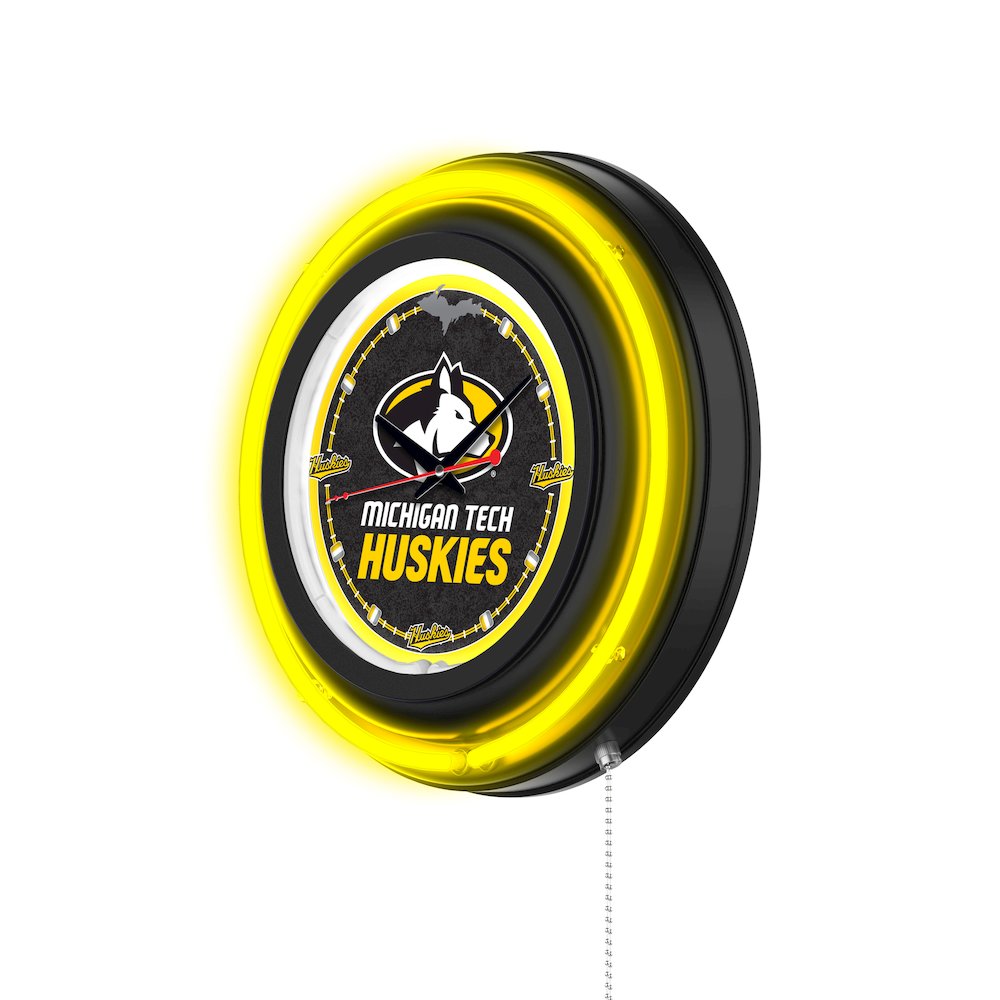 Michigan Tech University 15" Double Neon Wall Clock