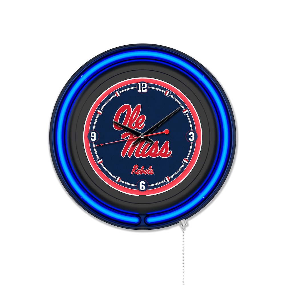 University of Mississippi 15" Double Neon Wall Clock