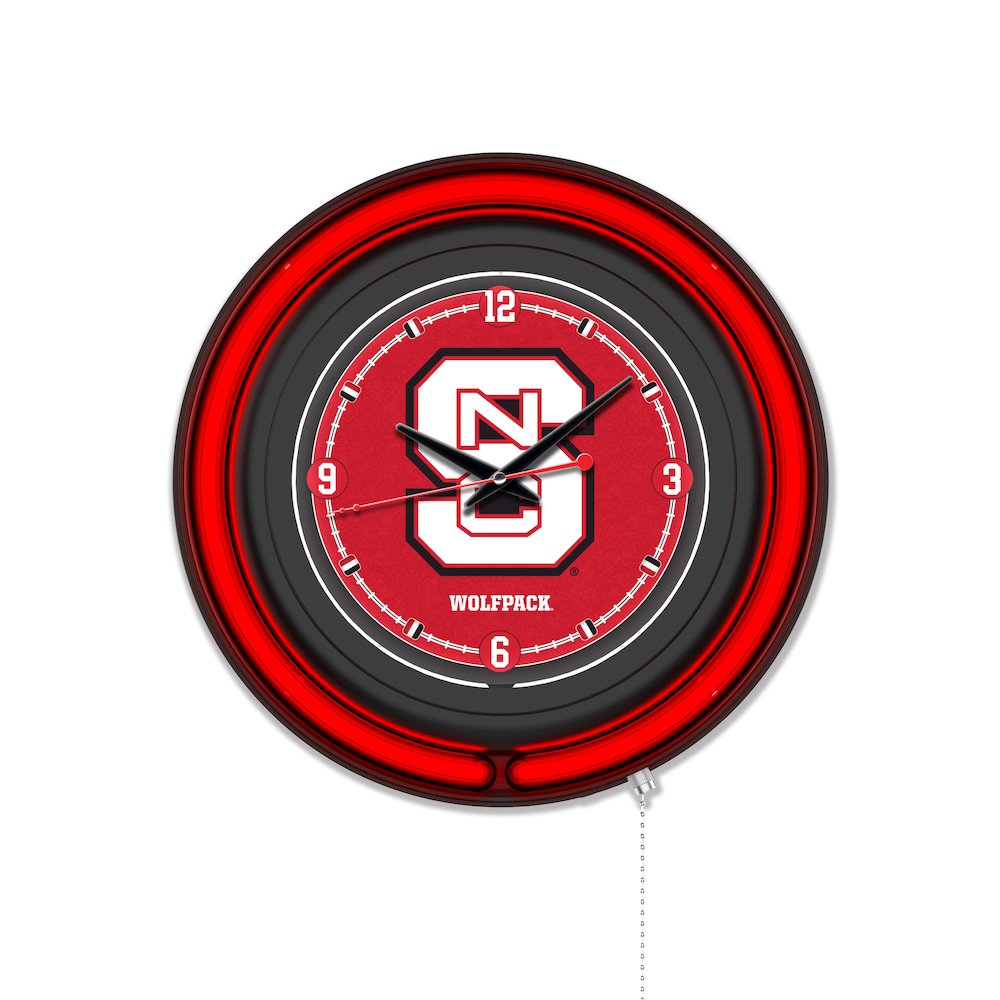 North Carolina State University 15" Double Neon Wall Clock