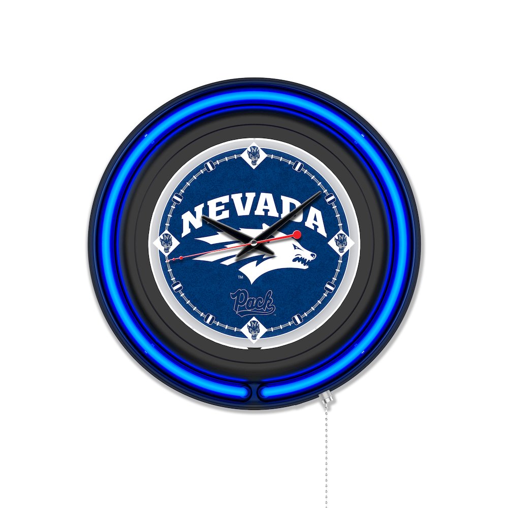 University of Nevada 15" Double Neon Wall Clock