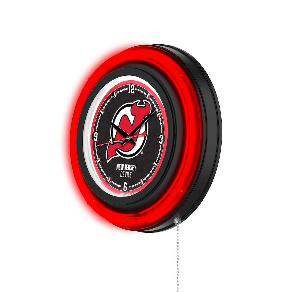 New Jersey Devils 15" Double Neon Wall Clock