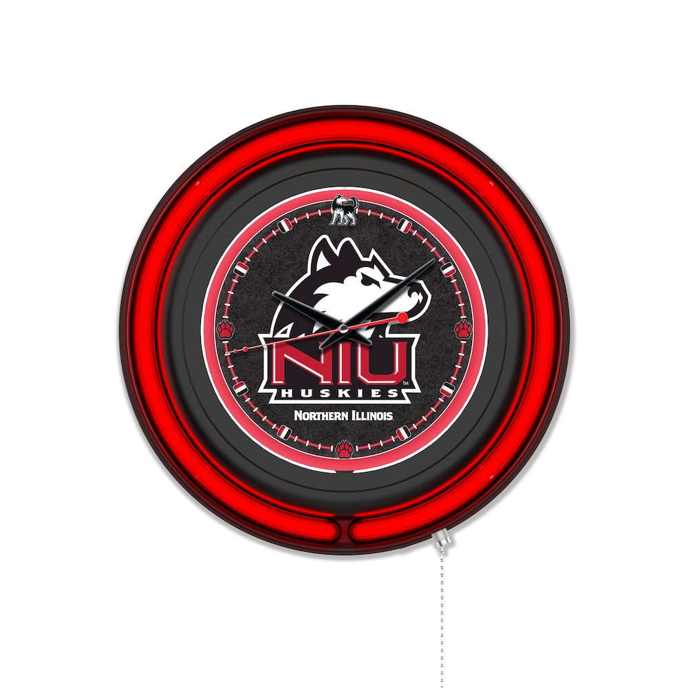 University of Northern Illinois 15" Double Neon Wall Clock