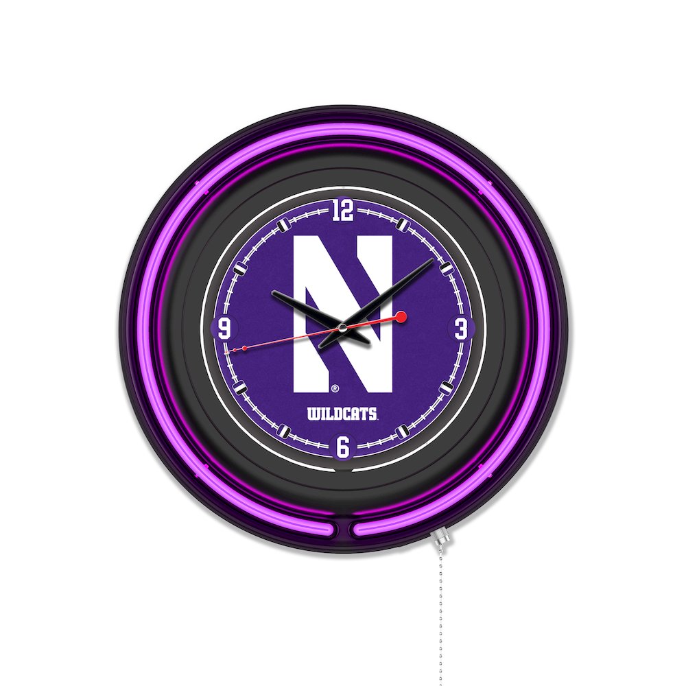 Northwestern University 15" Double Neon Wall Clock