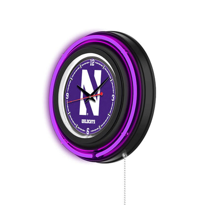 Northwestern University 15" Double Neon Wall Clock