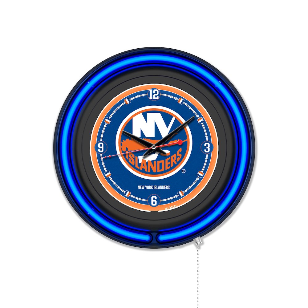 New York Islanders 15" Double Neon Wall Clock