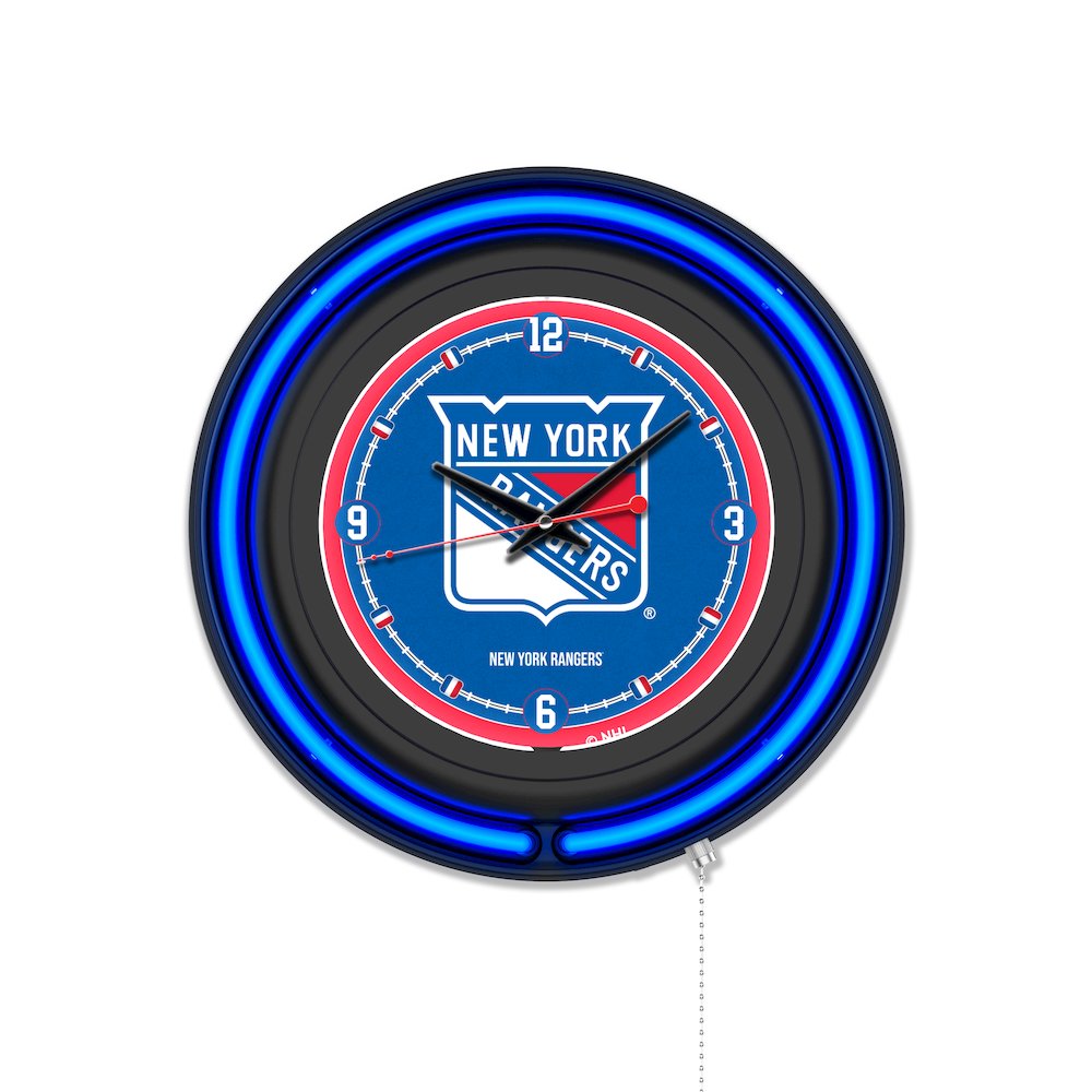New York Rangers 15" Double Neon Wall Clock