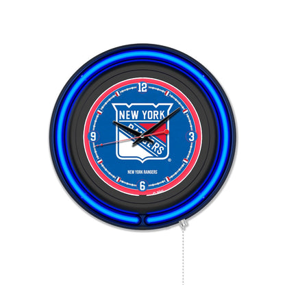 New York Rangers 15" Double Neon Wall Clock