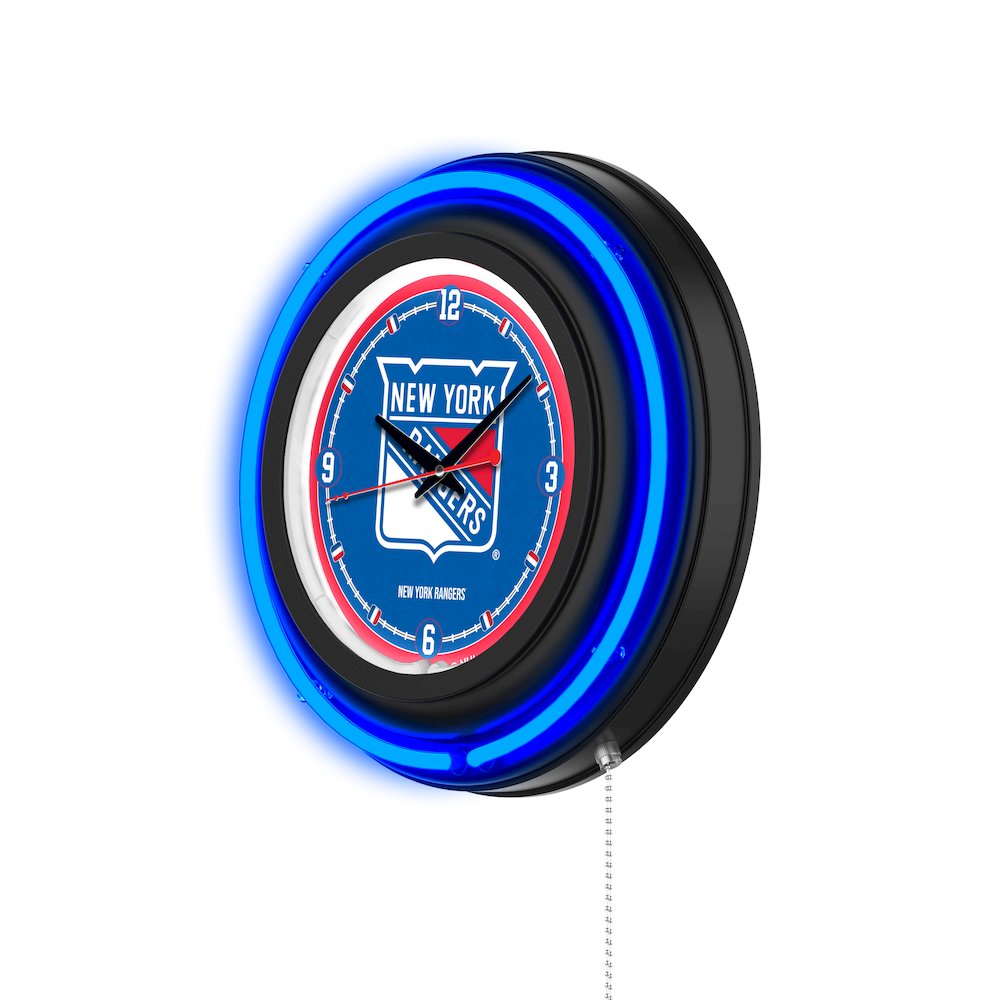 New York Rangers 15" Double Neon Wall Clock