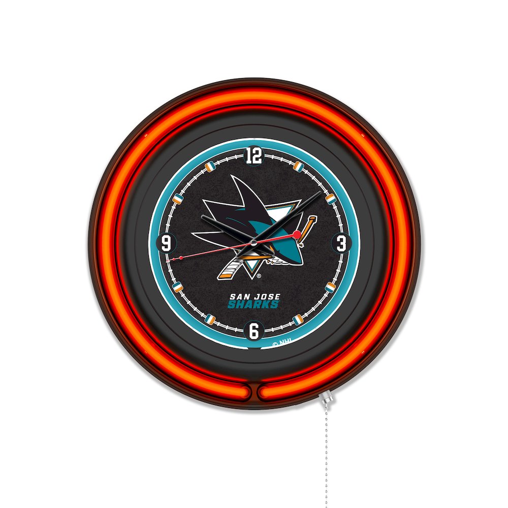 San Jose Sharks 15" Double Neon Wall Clock