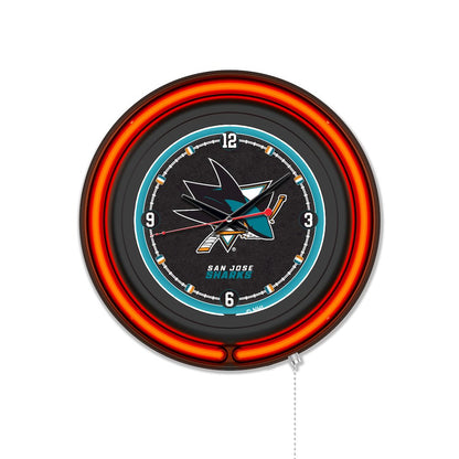 San Jose Sharks 15" Double Neon Wall Clock