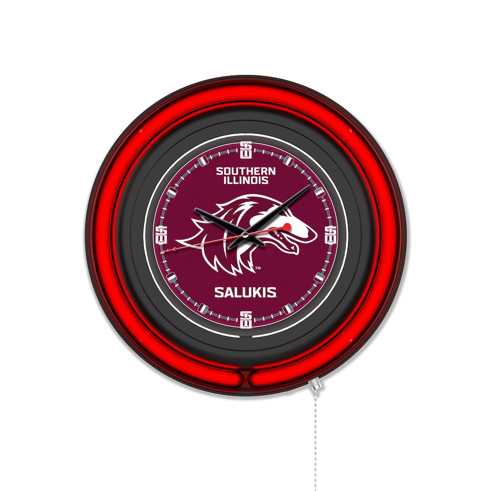 Southern Illinois University 15" Double Neon Wall Clock