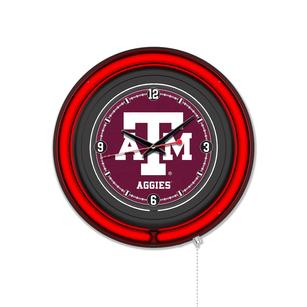 Texas A&M 15" Double Neon Wall Clock