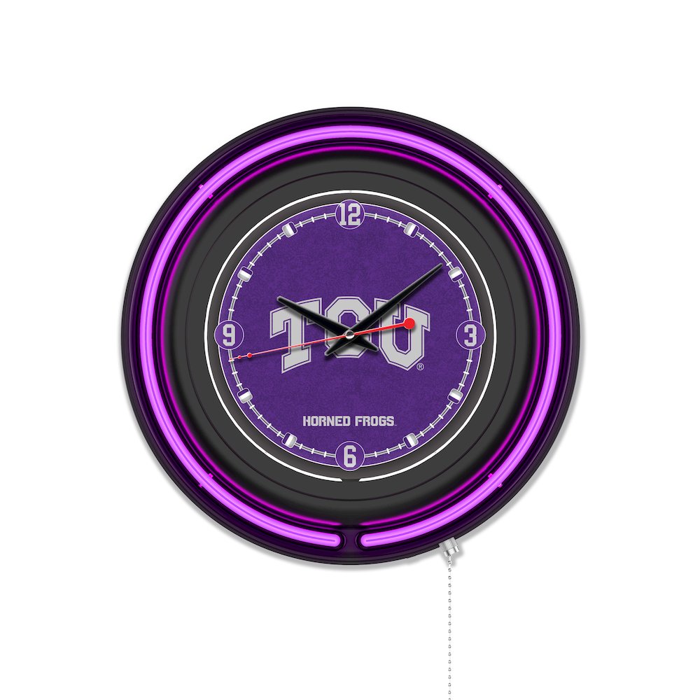 Texas Christian University 15" Double Neon Wall Clock