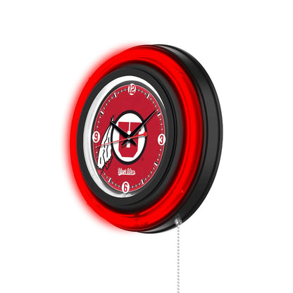 University of Utah 15" Double Neon Wall Clock