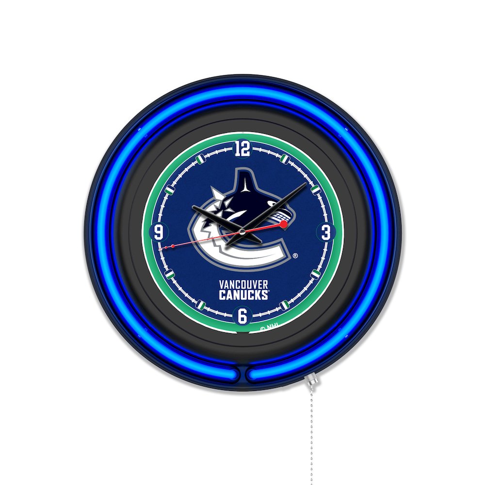 Vancouver Canucks 15" Double Neon Wall Clock
