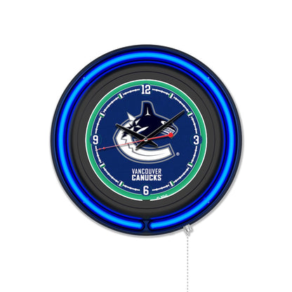 Vancouver Canucks 15" Double Neon Wall Clock