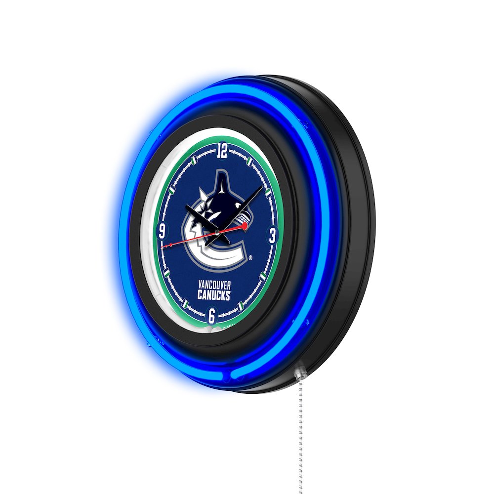 Vancouver Canucks 15" Double Neon Wall Clock