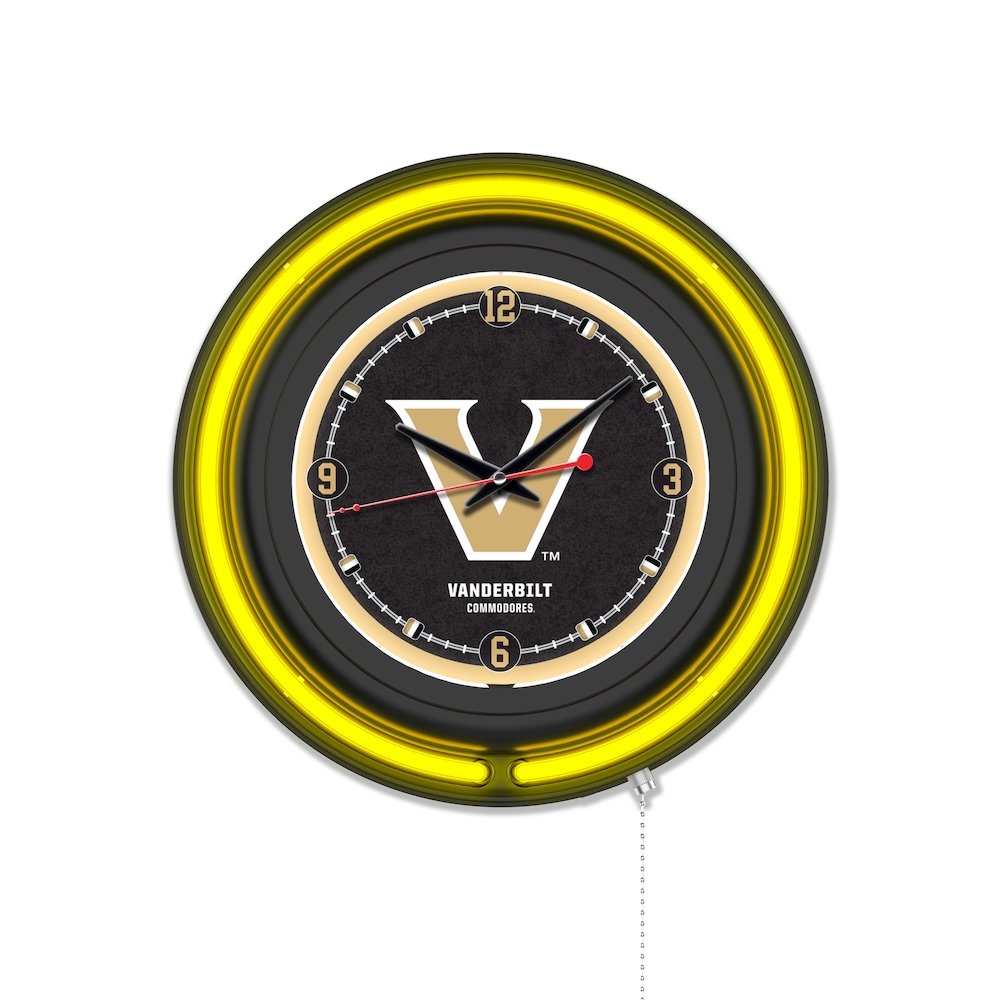 Vanderbilt University 15" Double Neon Wall Clock