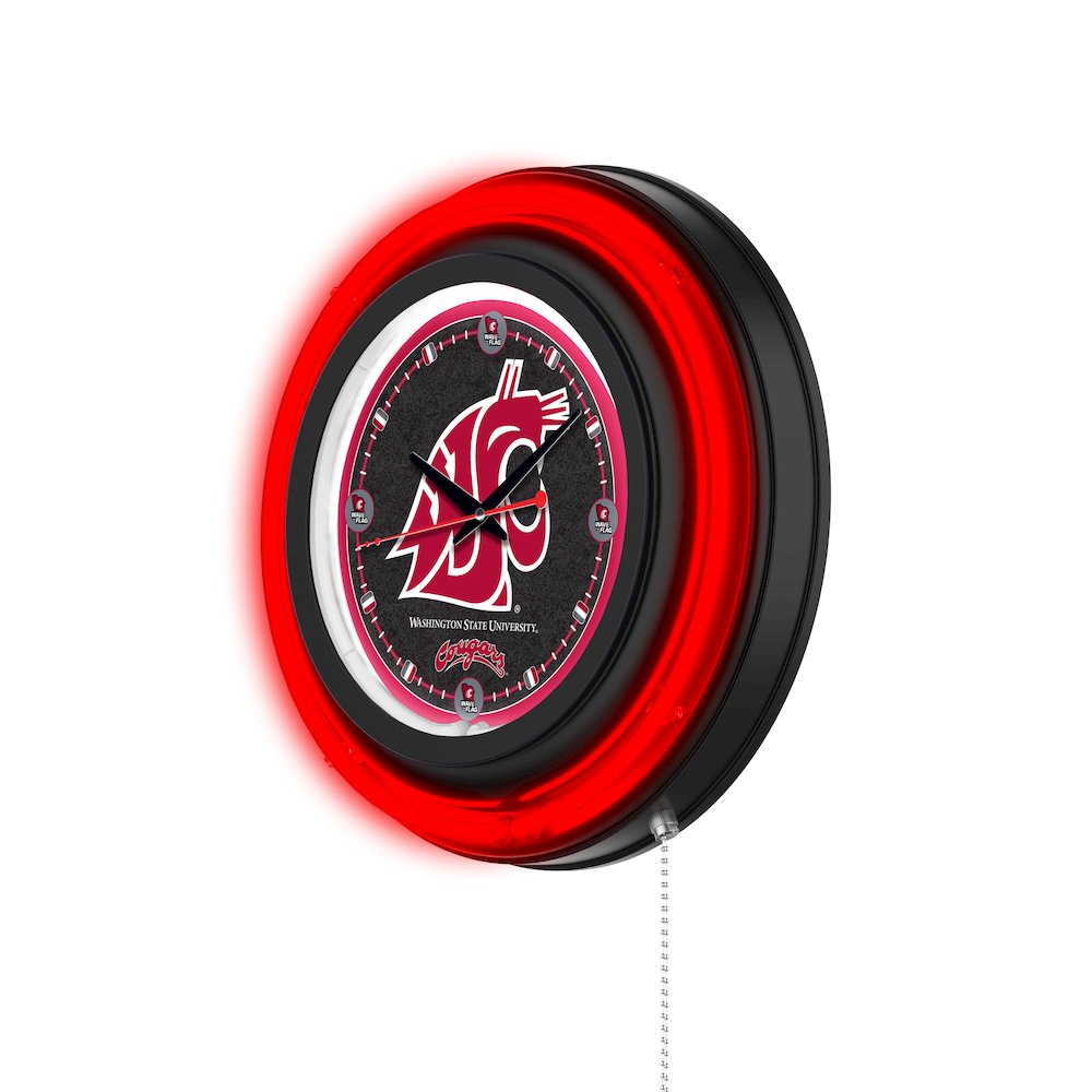 Washington State University 15" Double Neon Wall Clock