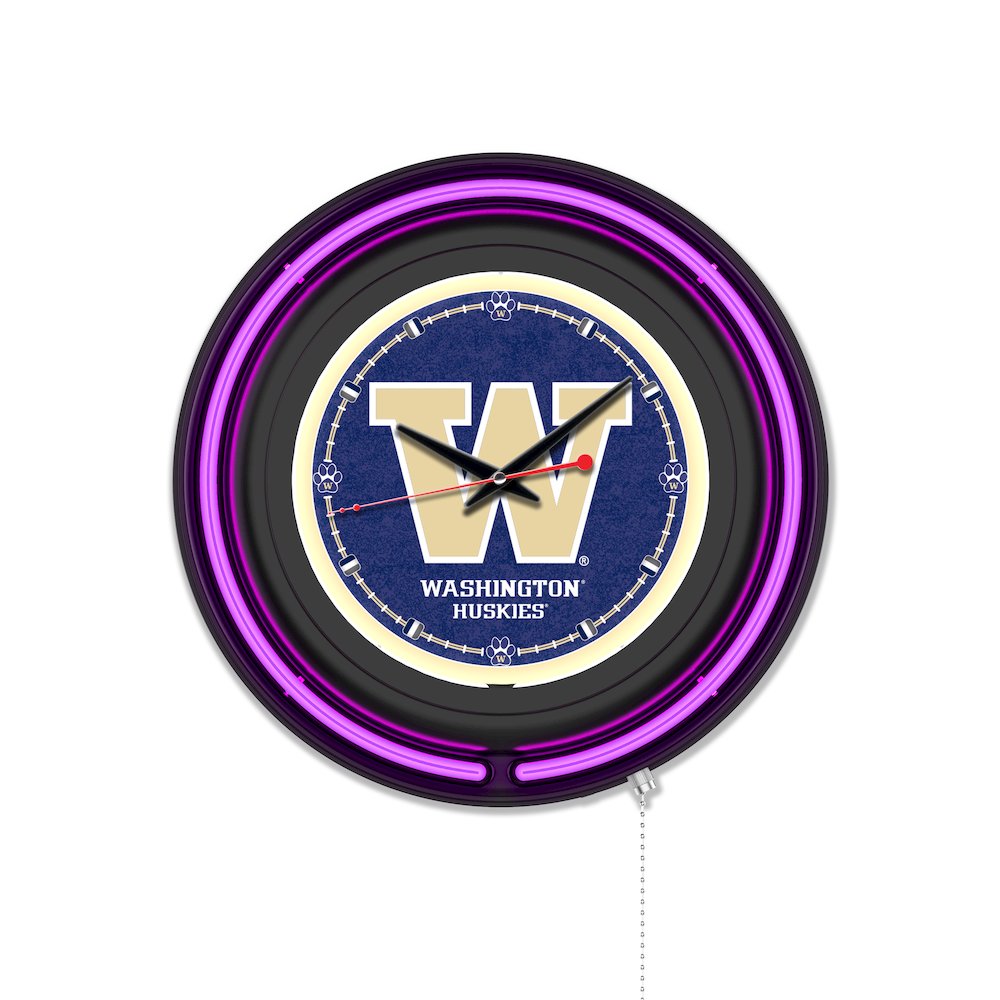 University of Washington 15" Double Neon Wall Clock
