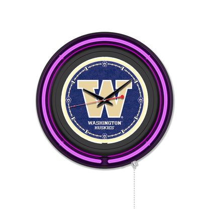 University of Washington 15" Double Neon Wall Clock