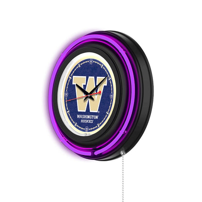 University of Washington 15" Double Neon Wall Clock