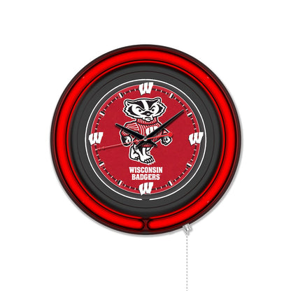 University of Wisconsin (Badger)  15" Double Neon Wall Clock