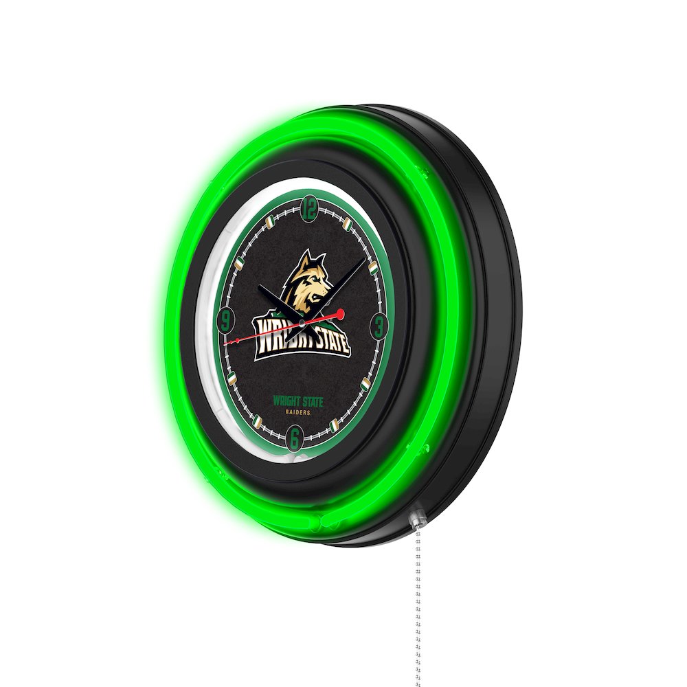 Wright State University 15" Double Neon Wall Clock