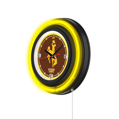 University of Wyoming 15" Double Neon Wall Clock
