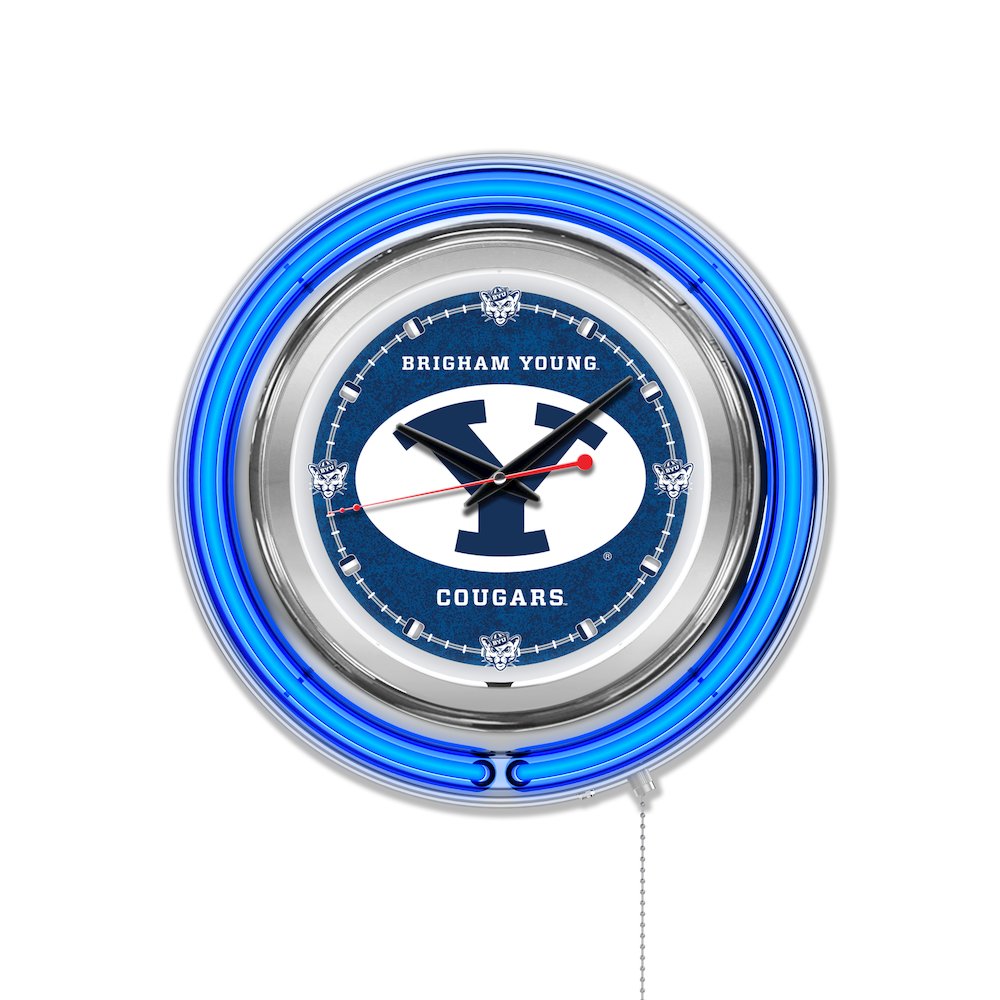 Brigham Young Neon Clock